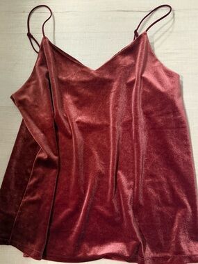 a new day Velvet Cami Tank Top in Burgundy
